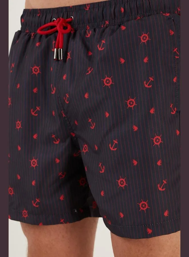 Buratti  Buratti Patterned Swim Shorts Waist-Tied Pocket Swimsuit Short Men's SWIMSUIT SHORT 380M427 for Men | Best Price UAE