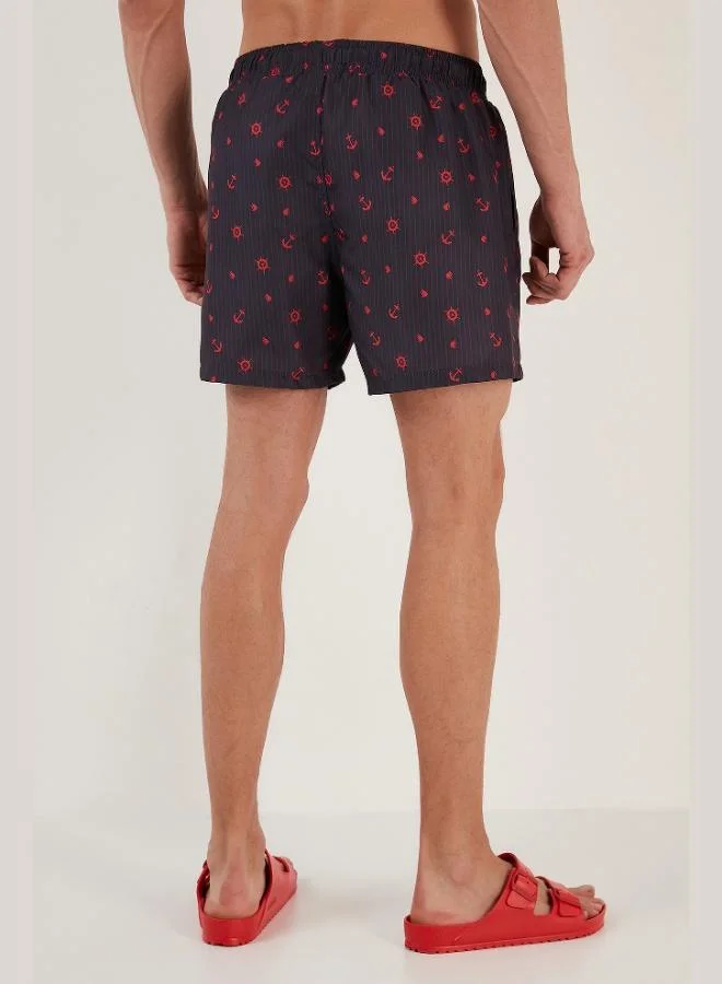 Buratti  Buratti Patterned Swim Shorts Waist-Tied Pocket Swimsuit Short Men's SWIMSUIT SHORT 380M427 for Men | Best Price UAE