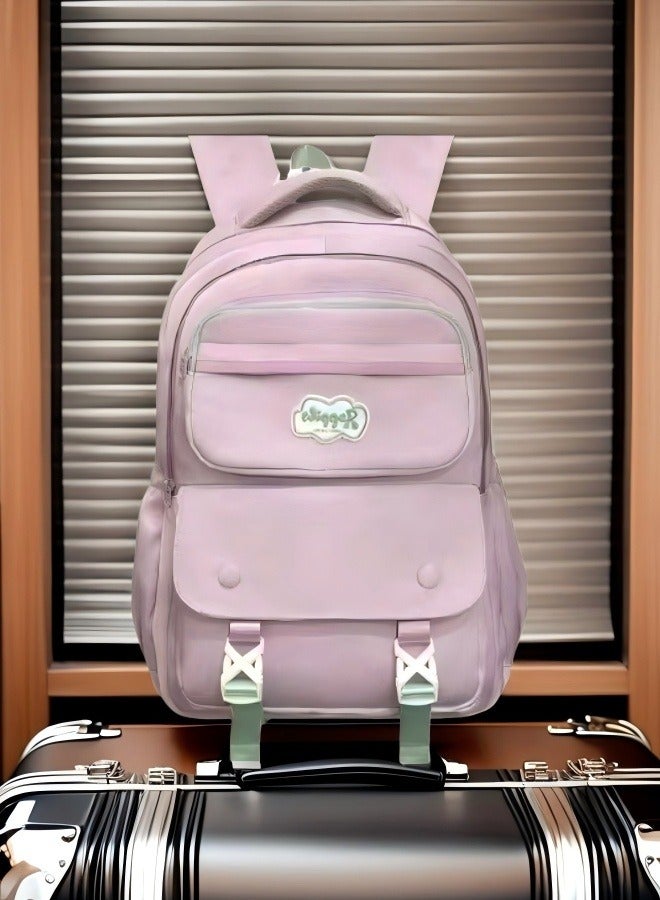 Beautiful Lightweight, Stylish, Ergonomic Schoolbag, Children's Backpack, Minimalist Aesthetic Student Schoolbag, With Unique Buckle Details  - Image 1