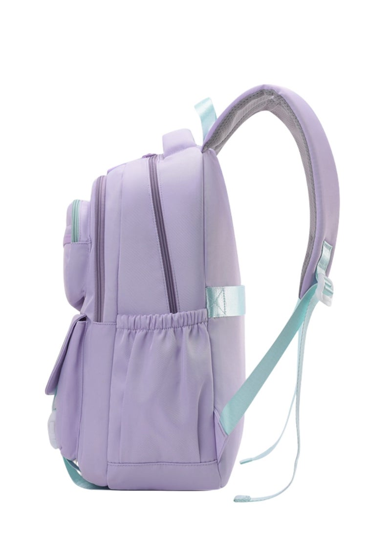 حقيبة مدرسية خفيفة الوزن وأنيقة ومريحة، حقيبة ظهر للأطفال، حقيبة مدرسية للطلاب ذات طابع جمالي بسيط، مع تفاصيل مشبك فريدة من نوعها