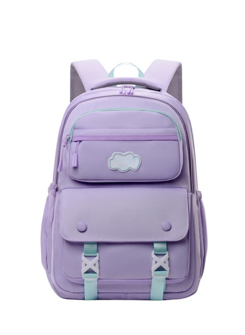 حقيبة مدرسية خفيفة الوزن وأنيقة ومريحة، حقيبة ظهر للأطفال، حقيبة مدرسية للطلاب ذات طابع جمالي بسيط، مع تفاصيل مشبك فريدة من نوعها