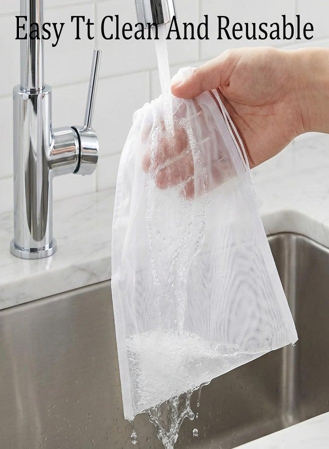 Aeaocvo 8 Pcs Nylon Straining Bag, White Mesh Juice Strainer, Reusable Milk Bags for Nut Milk, Juice, Cold Brew, Home Brewing - Image 5