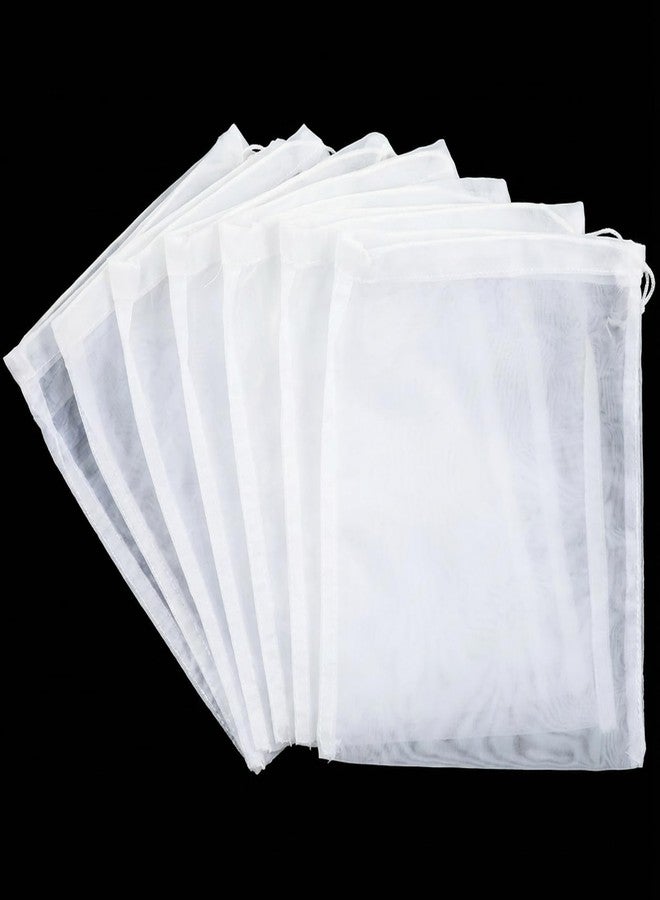 Aeaocvo 8 Pcs Nylon Straining Bag, White Mesh Juice Strainer, Reusable Milk Bags for Nut Milk, Juice, Cold Brew, Home Brewing - Image 1