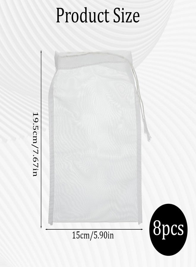 Aeaocvo 8 Pcs Nylon Straining Bag, White Mesh Juice Strainer, Reusable Milk Bags for Nut Milk, Juice, Cold Brew, Home Brewing - Image 2