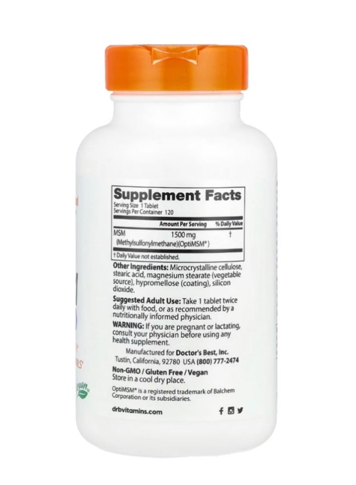 دكتورز بست MSM مع OptiMSM 1500 مجم 120 قرص - Image 2