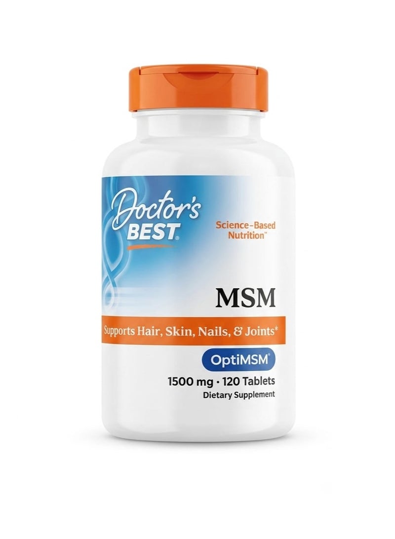 Doctor's Best MSM with OptiMSM 1500 mg 120 Tablets - Image 1
