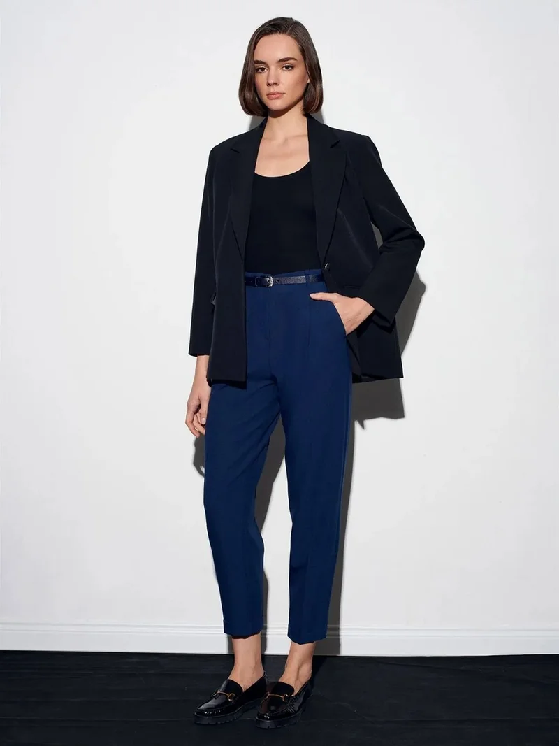 ديلفين Dilvin Women's Belted Straight-leg Trousers
