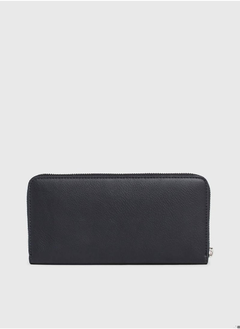 Calvin Klein Jeans - Women's RFID Wristlet Zip Around Wallet -  recycled faux leather, Black - Image 1