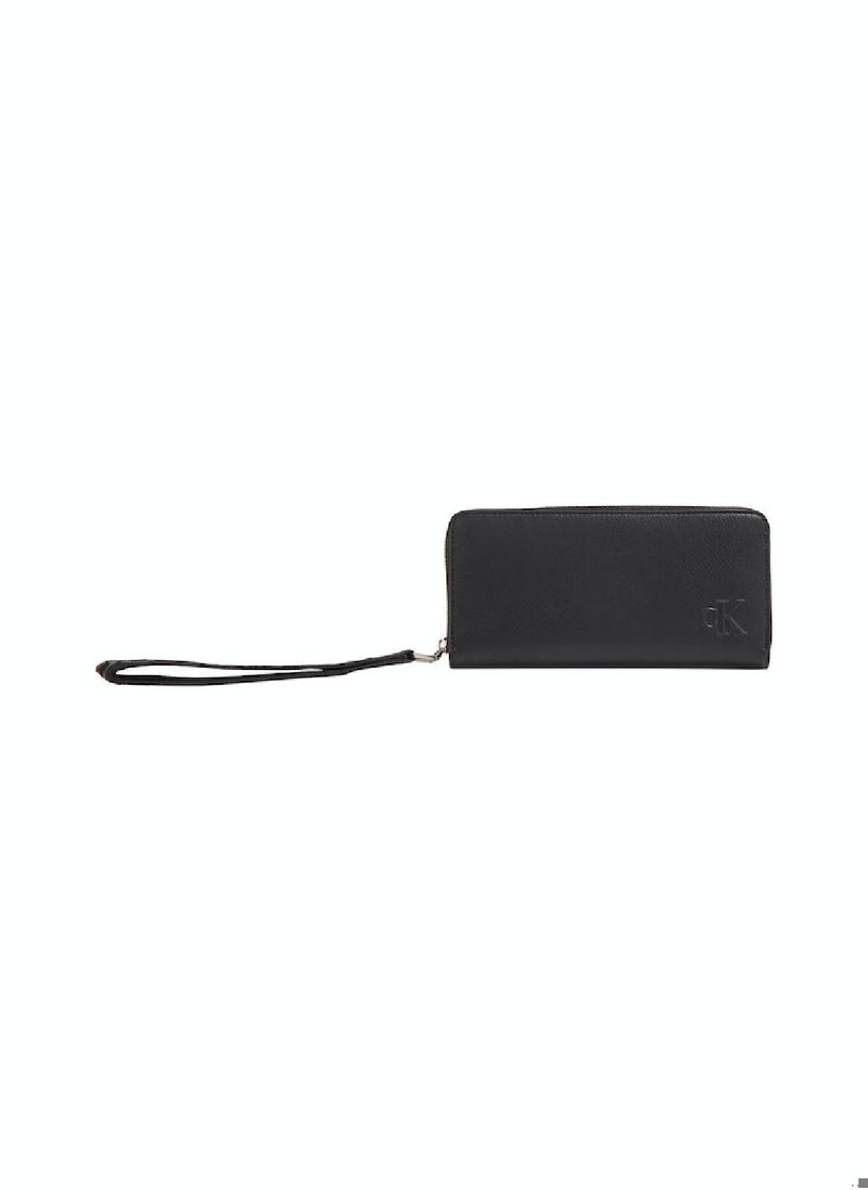 Calvin Klein Jeans - Women's RFID Wristlet Zip Around Wallet -  recycled faux leather, Black - Image 1