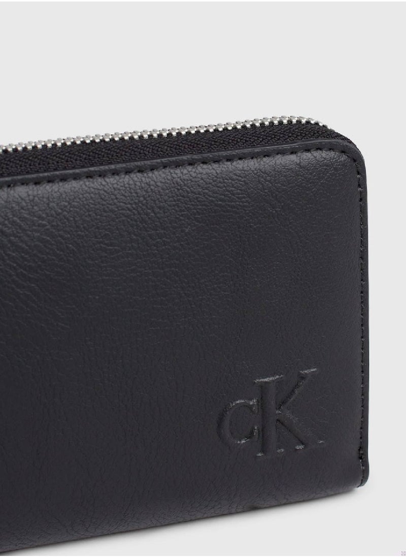 Calvin Klein Jeans - Women's RFID Wristlet Zip Around Wallet -  recycled faux leather, Black - Image 1