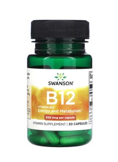 SWANSON Vitamin B12 500 mcg 30 Capsules  - Image 1