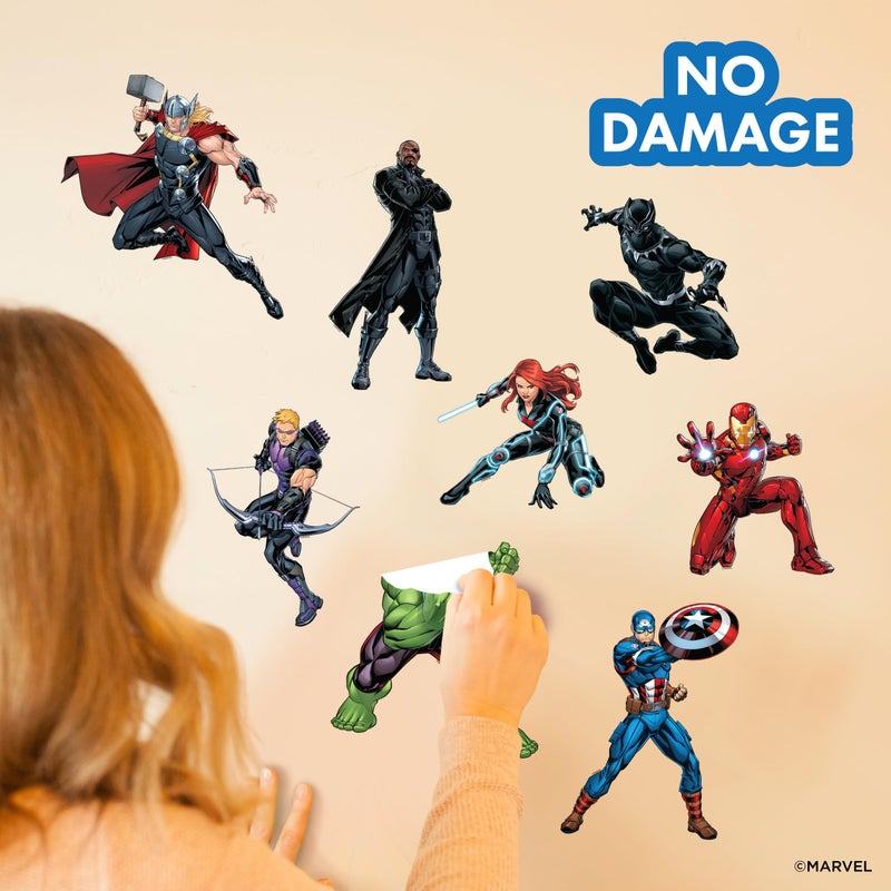 WALL PALZ Marvel The Avengers Wall Decals â€“ Set of 8 Hulk Iron Man Captain America Black Panther Removable Vinyl Stickers for Kids Bedroom Playroom Bathroom - Peel and Stick Room DÃ©cor - Image 4