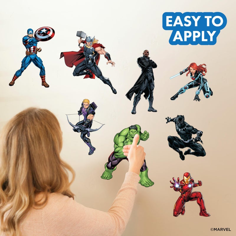 WALL PALZ Marvel The Avengers Wall Decals â€“ Set of 8 Hulk Iron Man Captain America Black Panther Removable Vinyl Stickers for Kids Bedroom Playroom Bathroom - Peel and Stick Room DÃ©cor - Image 3