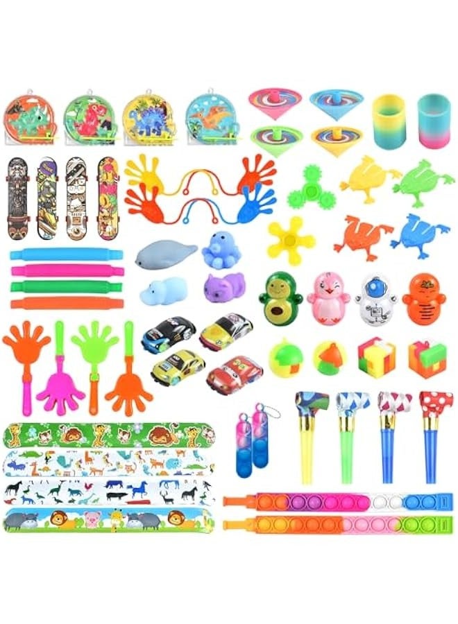Tuko Kids Party Favors Toys,Pop Fidget Toys, Classroom prizes, Goody Bag Fillers,Pinata Stuffers,Carnival Prizes for Boys and Girls Gifts 3+ Years Old (60 Packs) - Image 1