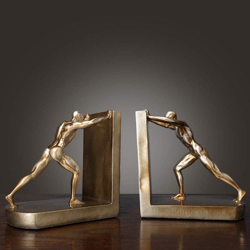 SHTWX Home Decorative Man Bookshelf Bookends,Art Bookend, Book Ends,Bookend Supports, Book Stoppers, Set of 2 - Image 3
