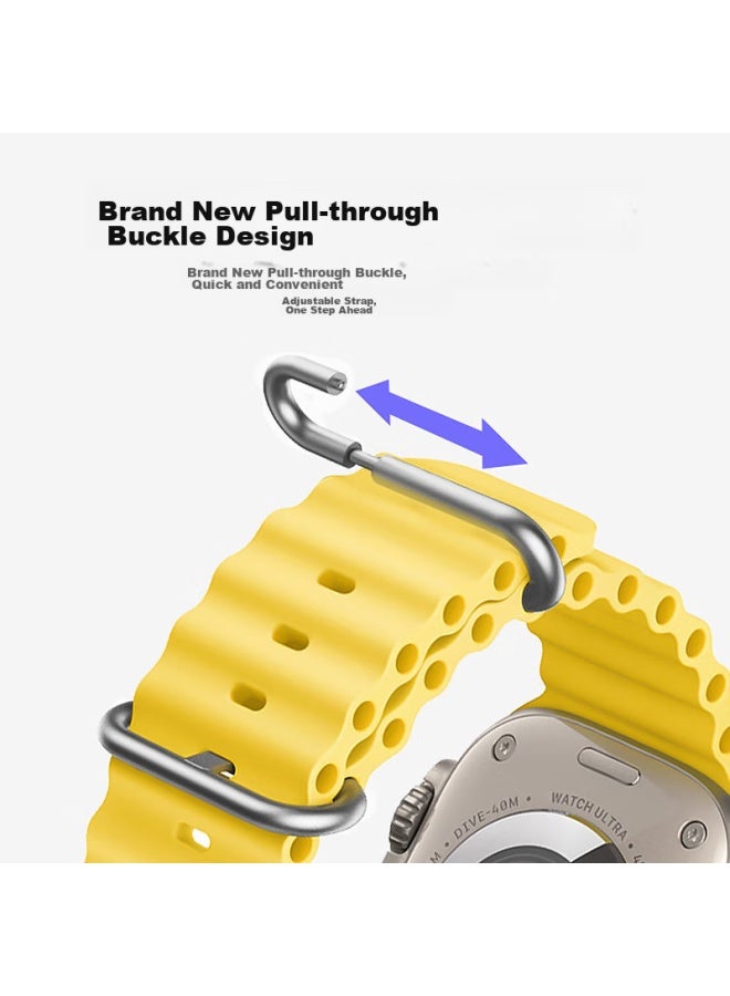 Mssm مناسب لساعة Apple Watch Band، سوار iwatch Ocean Silicone، Apple Watch Ultra/s10/9/8/7/6/se، Midnight Blue، 44/45/46/49mm - Image 5