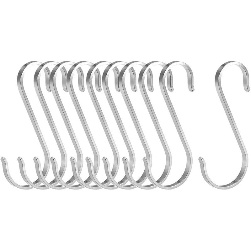 Stainless Steel S Hooks 3.6 Inches 10 Pack for Kitchen Bathroom Storage - Image 1