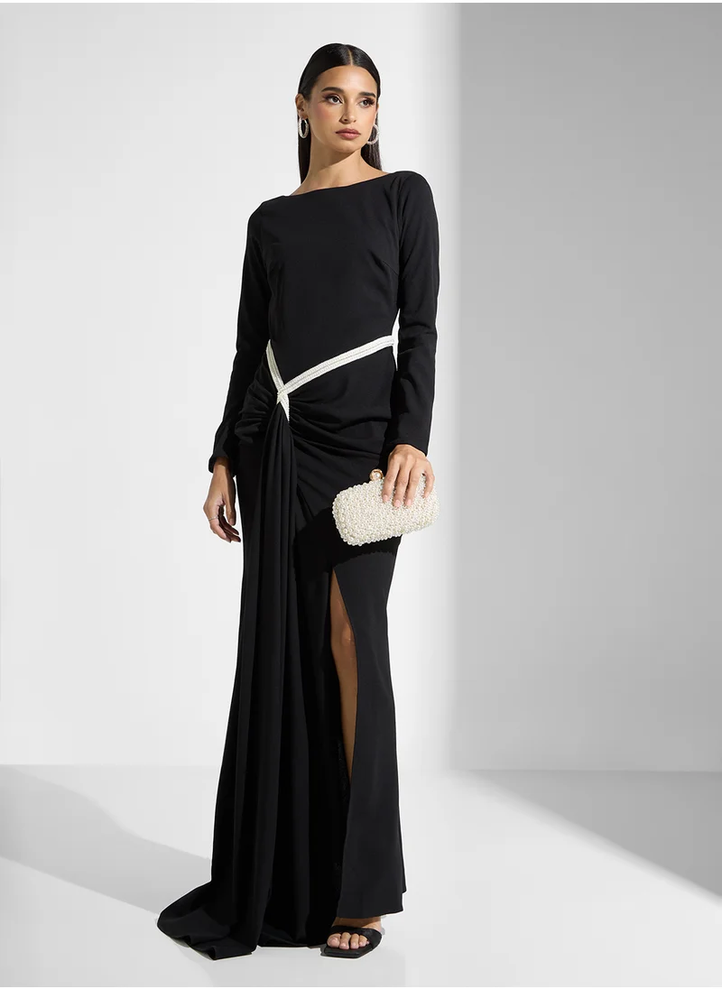 Namshi x Dress With Princess Cut Waist Trail