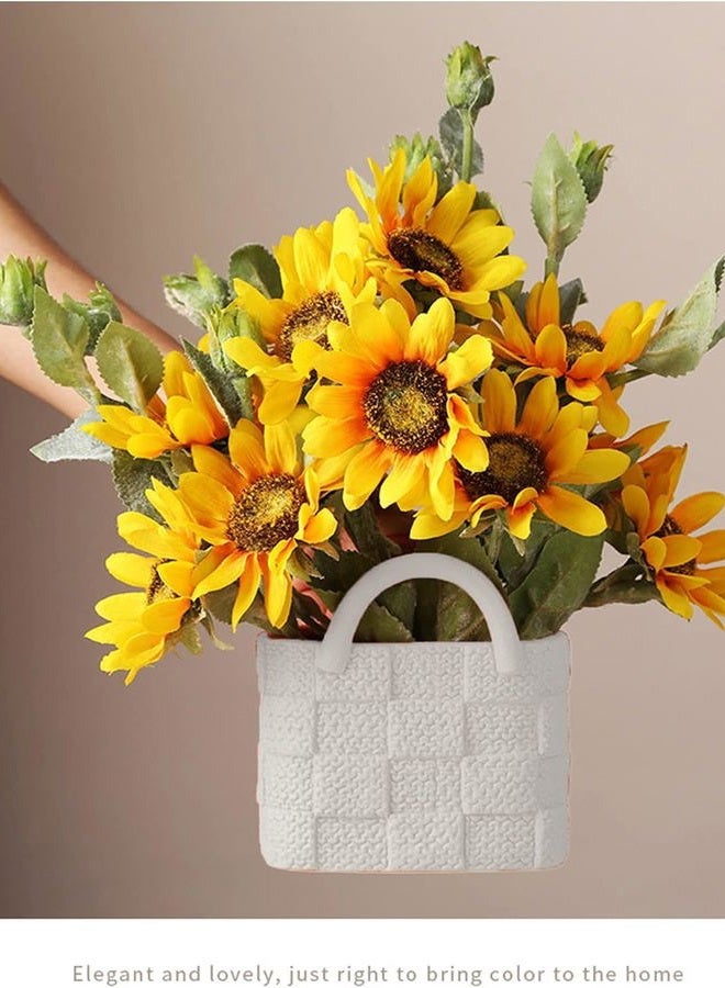 Yeysynana Ceramic Vase, Small Modern Flower Vase for Home Decor, Handbag Collection Creative Ceramic Floral Vase for Centerpieces, Flower Arrangement Decoration Shooting Props (F) - Image 3