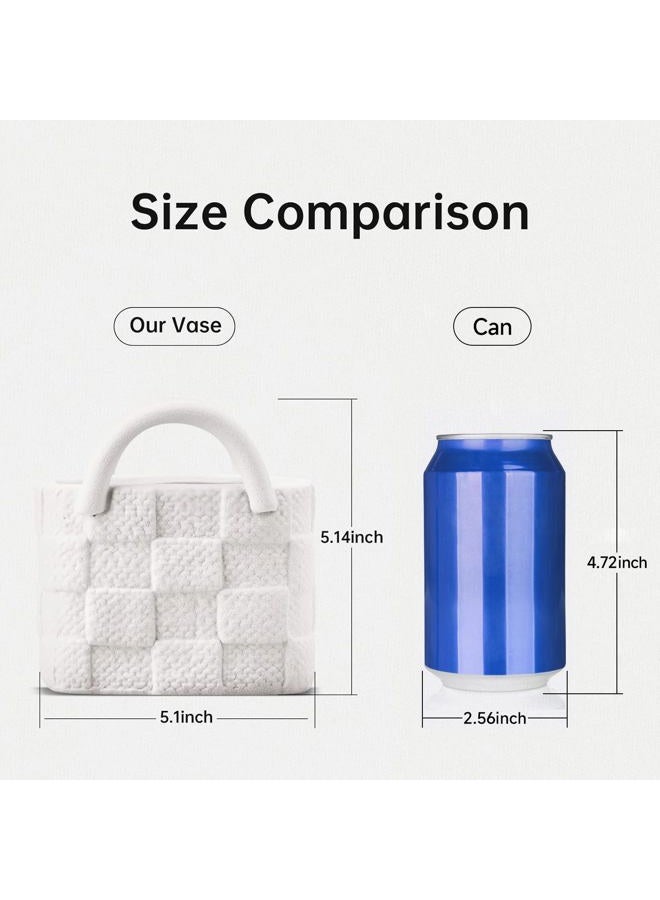 Yeysynana Ceramic Vase, Small Modern Flower Vase for Home Decor, Handbag Collection Creative Ceramic Floral Vase for Centerpieces, Flower Arrangement Decoration Shooting Props (F) - Image 2
