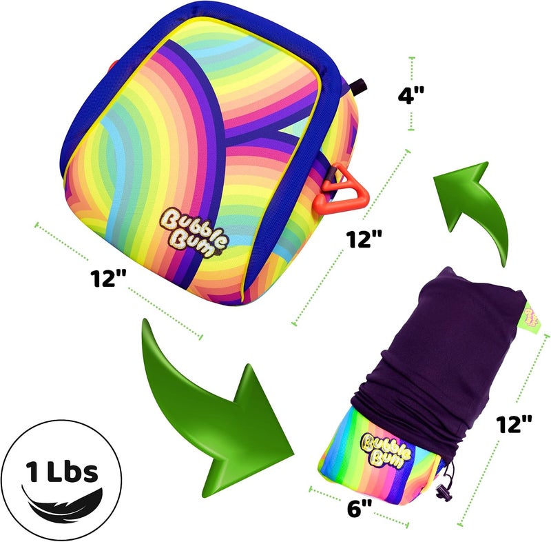 BubbleBum Inflatable Booster Car Seat for Kids, Rainbow | Travel Booster for Ages 4-11, 40-110 lbs, Fits 3 Across - Image 4