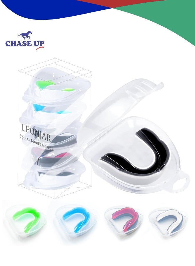 Chase Up 5 Pack Kids Youth Mouth Guard for Sports, Boys Girls Mouth Guard with Case, Child Teen Sports Mouthguard for Football Lacrosse Basketball Boxing Soccer Taekwondo MMA Karate
