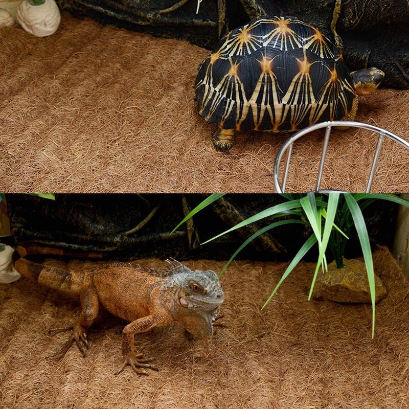 Hamiledyi Reptile Carpet Mat 19.7x11.8in Coconut Fiber Substrate Lizard Cage Pad Tortoise Substrate Liner Snake Coco Liner for Bearded Dragon Gecko Turtle Chamelon Iguana - Image 1