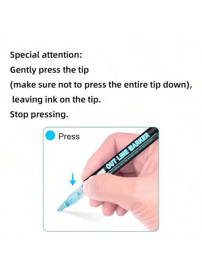 Glow In The Dark Marker Pens 12 Colors Metallic Quick Drying Waterproof - Image 5