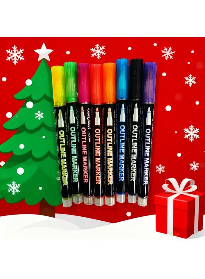 Glow In The Dark Marker Pens 12 Colors Metallic Quick Drying Waterproof - Image 1
