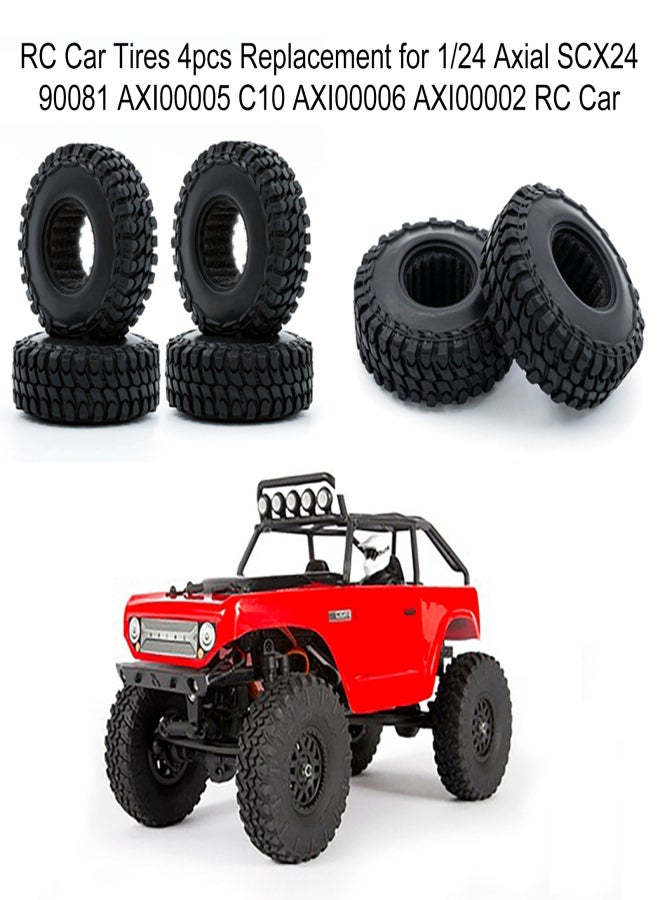 RC Crawler Rubber Tires RC Car Tires 4pcs Replacement for 1/24 Axial SCX24 90081 AXI00005 C10 AXI00006 AXI00002 RC Car - Image 2