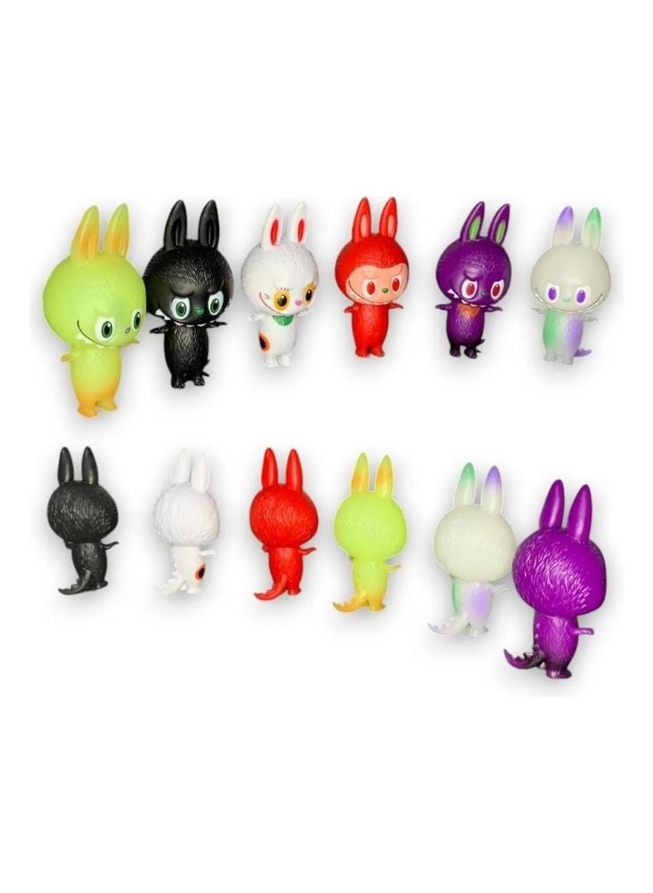 بريميم مجموعة مجسمات أرنب لابوبو الصغيرة – ست شخصيات لابوبو ملونة ولطيفة، ألعاب كرتونية قابلة للتجميع للأطفال وديكور، تشطيب فاخر، لعبة هدية رائجة في المملكة العربية السعودية - Image 3