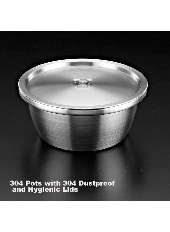 Yutai 304 Stainless Steel Thickened Covered Oil Basin, Egg Beating Bowl, Round Seasoning Container, Soup Pot, Soup Bowl Wdg22 - Image 4