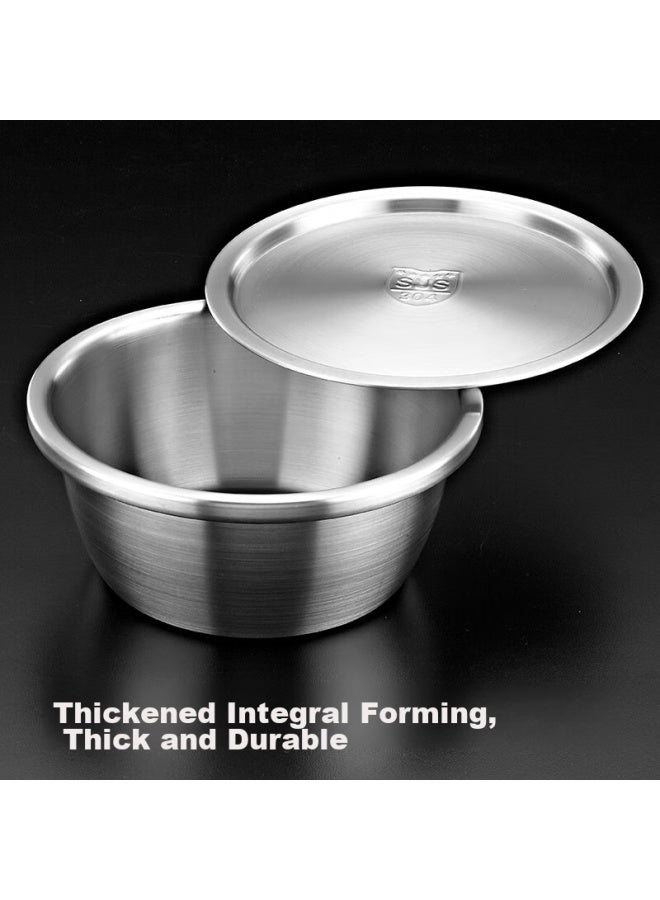 Yutai 304 Stainless Steel Thickened Covered Oil Basin, Egg Beating Bowl, Round Seasoning Container, Soup Pot, Soup Bowl Wdg22 - Image 2