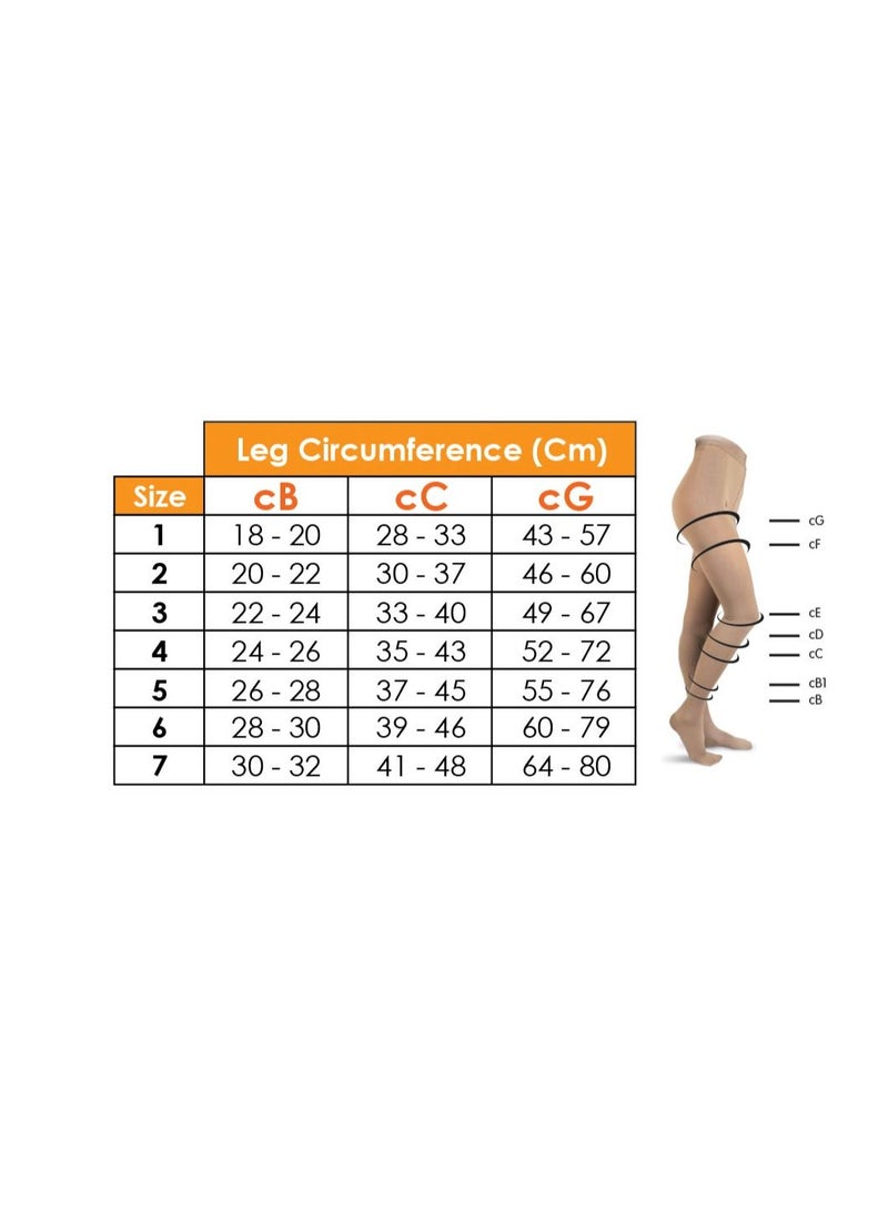 GO SILVER Over Knee High Compression Socks,Class 1 (18-21 mmHG) Closed Toe with Silicon Flesh - Image 3