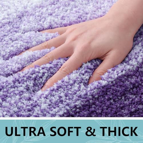 Arotive Bathroom Rugs Set 3 Piece, Extra Soft and Absorbent Bath Rugs, Machine Wash Dry Bath Mats for Bathroom, Toilet, Tub and Shower, 24x16, 30x20 and U-Shaped 24x20, Dark Purple - Image 4
