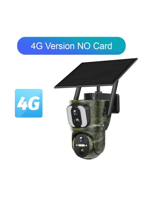 LS VISION 4K 4G Dual Screen Solar Trail Camera Outdoor Dual PIR Detection PTZ Security Cam 2-Way Talk Waterproof Wildlife Camera