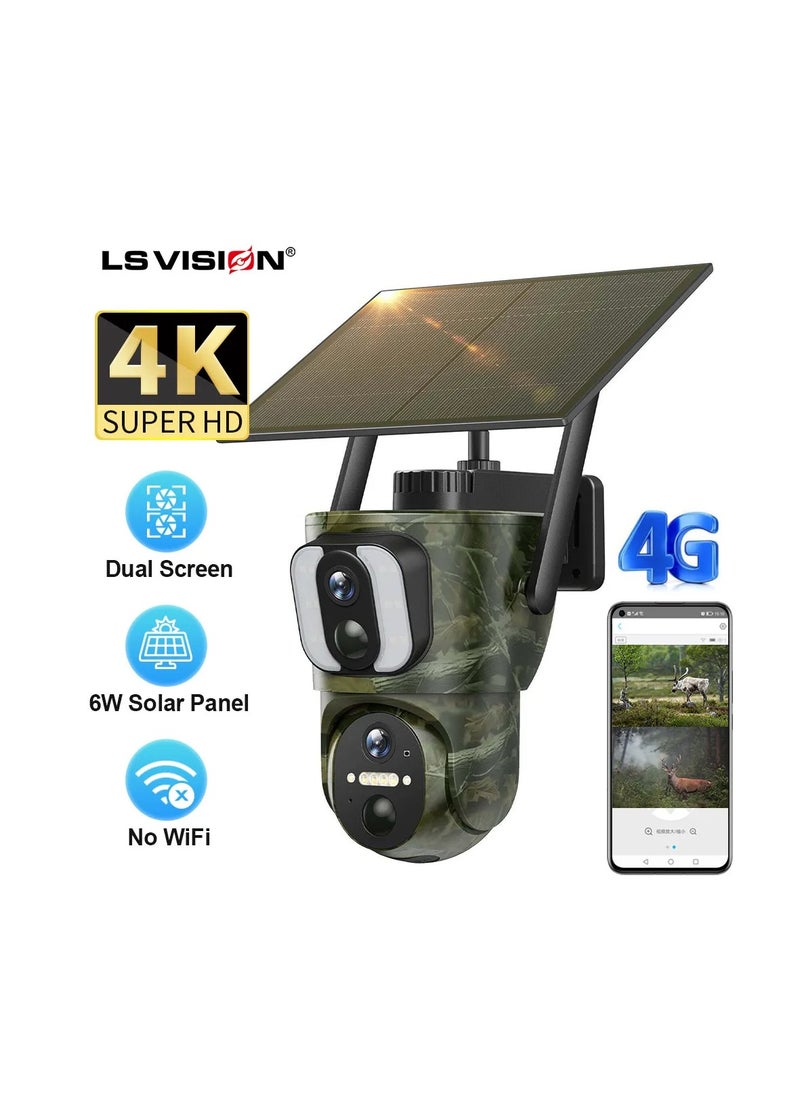 LS Vision LS VISION 4K 4G Dual Screen Solar Trail Camera Outdoor Dual PIR Detection PTZ Security Cam 2-Way Talk Waterproof Wildlife Camera  - Image 2