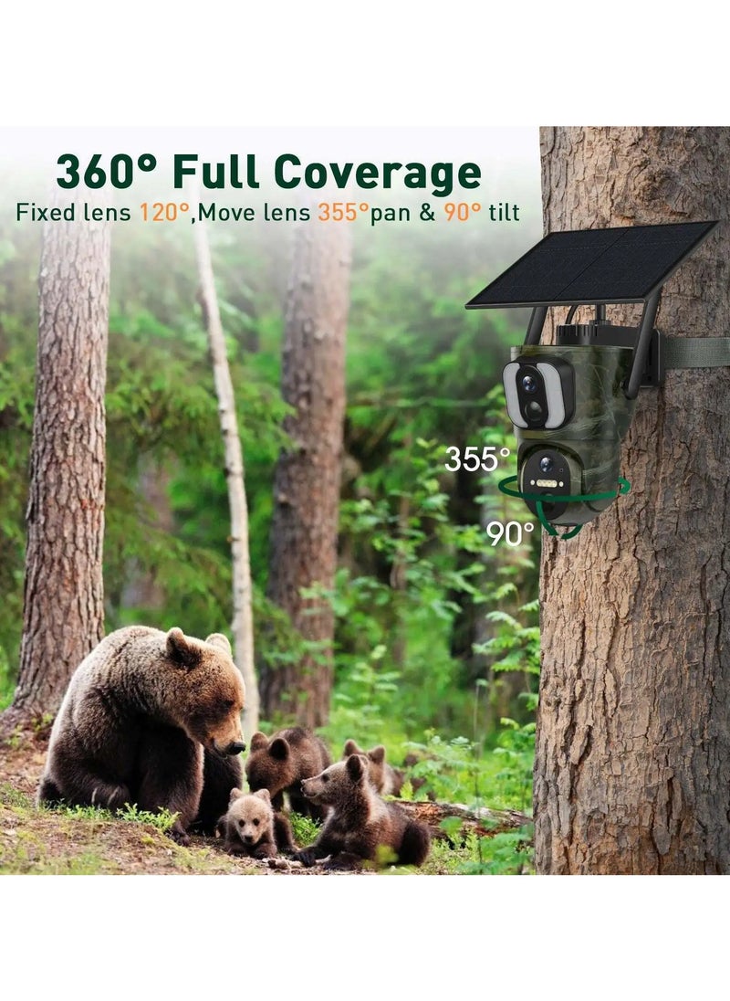 LS Vision - LS VISION 4K 4G Dual Screen Solar Trail Camera Outdoor Dual PIR Detection PTZ Security Cam 2-Way Talk Waterproof Wildlife Camera - Image 1