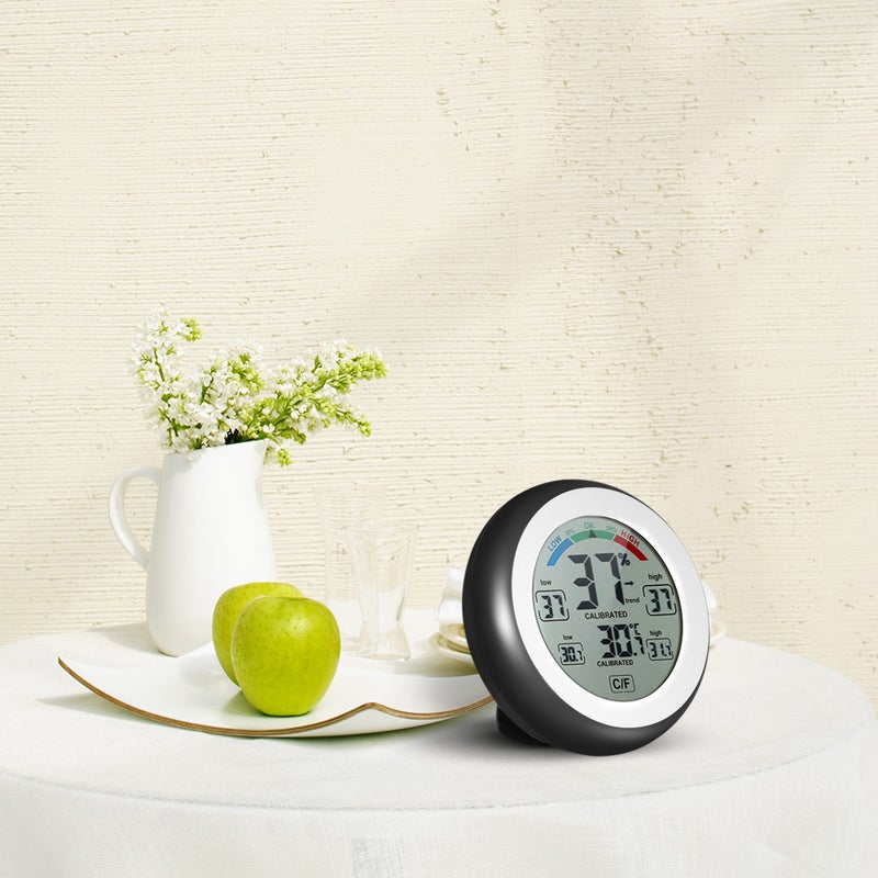 Loquat LCD Digital Temperature And Humidity Meter Black 9 x 3.30 x 9cm - Image 2