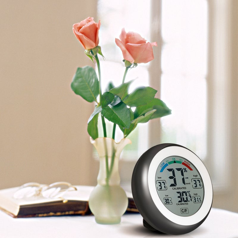 Loquat LCD Digital Temperature And Humidity Meter Black 9 x 3.30 x 9cm - Image 3