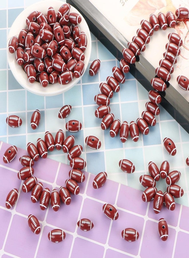 CCOZN 200 Pcs Football Beads for DIY Jewelry Making, Tiny Acrylic Rugby Beads for Bracelets Keychains Necklaces Crafting, Sports Beads with Box - Image 5
