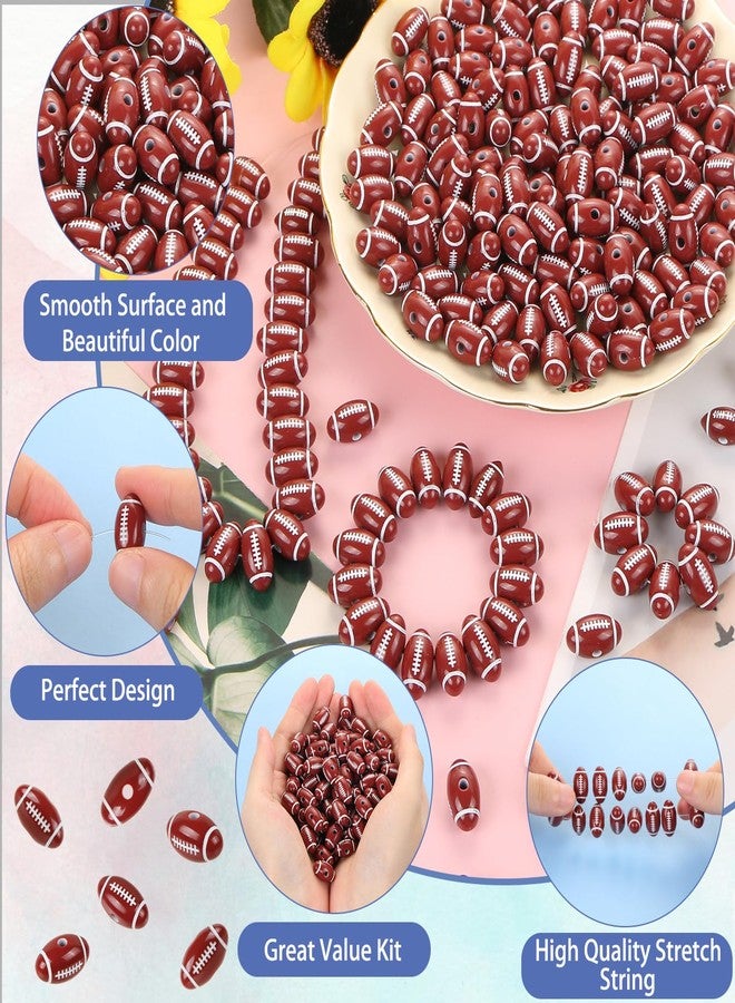 CCOZN 200 Pcs Football Beads for DIY Jewelry Making, Tiny Acrylic Rugby Beads for Bracelets Keychains Necklaces Crafting, Sports Beads with Box - Image 4