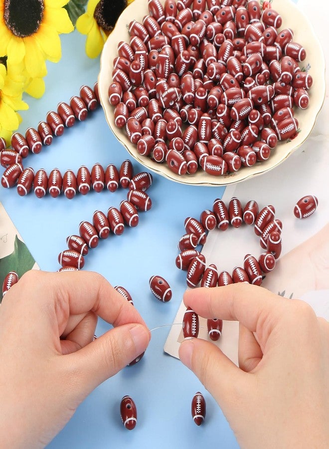 CCOZN 200 Pcs Football Beads for DIY Jewelry Making, Tiny Acrylic Rugby Beads for Bracelets Keychains Necklaces Crafting, Sports Beads with Box - Image 3