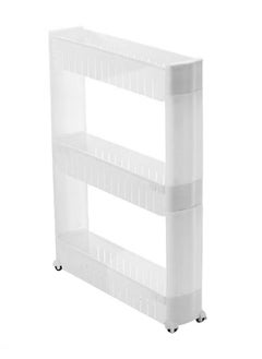 MT 3-Layer Gap Storage Rack, With Wheels For Easy Access, Easy To Store And Organize, Without Wasting Any Space,White  - Image 1