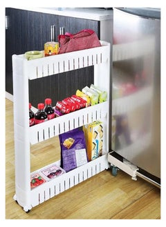 MT 3-Layer Gap Storage Rack, With Wheels For Easy Access, Easy To Store And Organize, Without Wasting Any Space,White  - Image 3