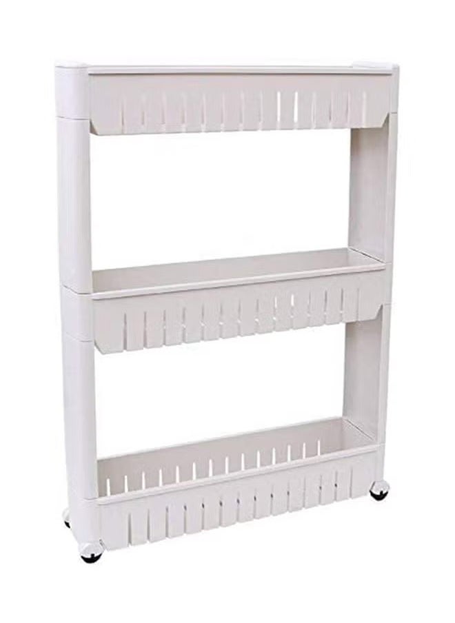 MT - 3-Layer Gap Storage Rack, With Wheels For Easy Access, Easy To Store And Organize, Without Wasting Any Space,White - Image 1