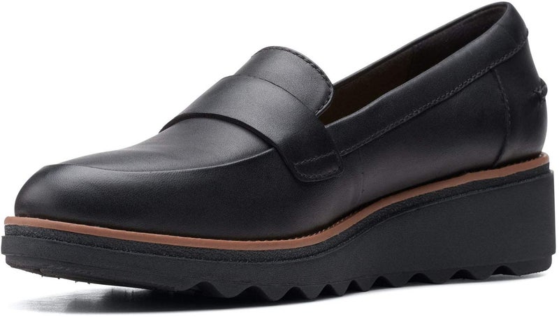 Clarks Women's Sharon Gracie Penny Loafer, Black Soft, 9 - Image 1