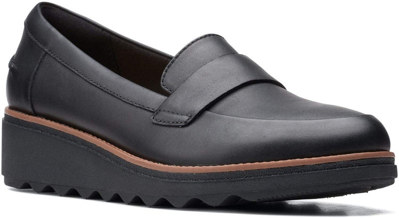 Clarks Women's Sharon Gracie Penny Loafer, Black Soft, 9 - Image 3