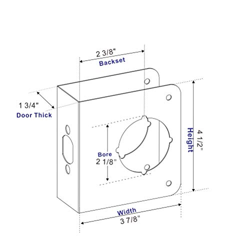 SUMBIN Door Guard Reinforcer 1-3/4-Inch Thick by 2-3/8-Inch Backset 2-1/8-Inch Bore Door Guard with Bronze - Image 2