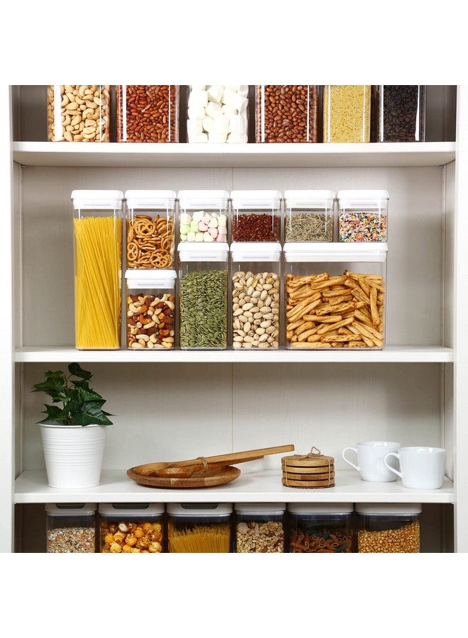 Felli Flip Tite Storage Container with Lid 4" Airtight Ring Seal Top, Stackable Acrylic Canister Jar Set for Kitchen Pantry Organizer, Food Spice Pasta Cereal Snack, Gifts for Women (5pk, Variety) - Image 2